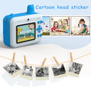 IPS 2.36 inch LED HD Display 1080P Childrens Camera Thermal Printing Instant Camera(Sky Blue)