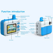 IPS 2.36 inch LED HD Display 1080P Childrens Camera Thermal Printing Instant Camera(Yellow)