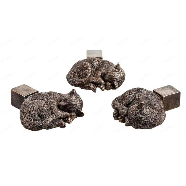 3pcs/set Flower Pot Feet Stand Animal Shape Resin Plant Pots Risers Pad(Cat)