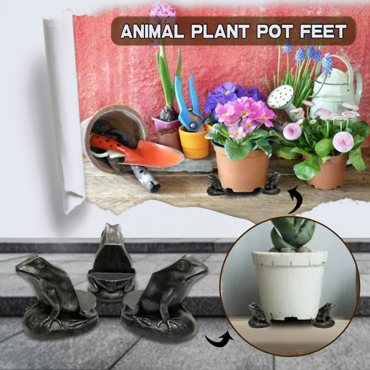 3pcs/set Flower Pot Feet Stand Animal Shape Resin Plant Pots Risers Pad(Cat)