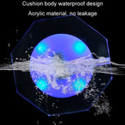 100x10mm Round USB Charging LED Light Up Acrylic Coaster Transparent Crystal Base(White Light)