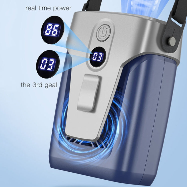 Outdoor Portable Waist High Wind Leafless Hanging Neck Fan With Power Function(Time Wind Blue) - Electric Fans by PMC TechLife | Online Shopping South Africa | PMC TechLife | Buy Now Pay Later Mobicred