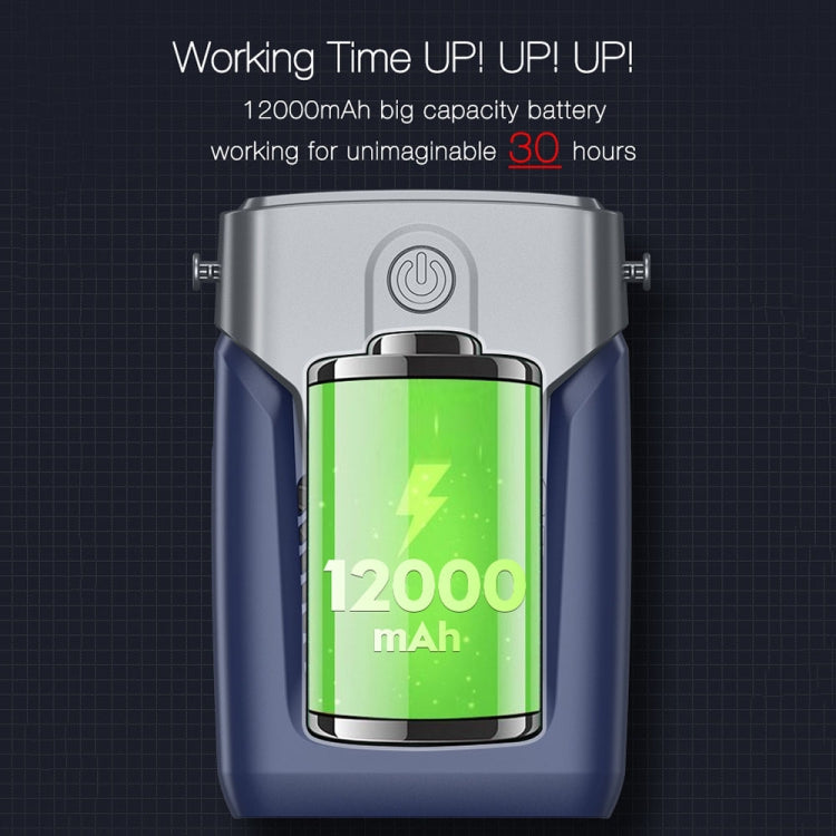 Outdoor Portable Waist High Wind Leafless Hanging Neck Fan With Power Function(Time Wind Blue) - Electric Fans by PMC TechLife | Online Shopping South Africa | PMC TechLife | Buy Now Pay Later Mobicred