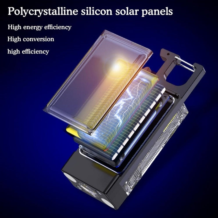 Outdoor Camping Multifunctional Solar Highlighted Mini Keychain Light(Black) - Mini Flashlight by PMC TechLife | Online Shopping South Africa | PMC TechLife