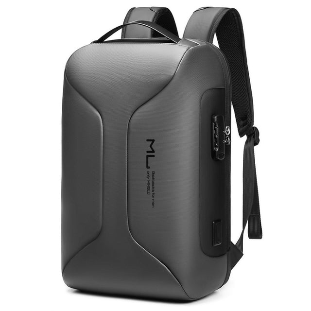 Business Large Capacity Travel Bag Multifunctional Water-resistant Laptop Backpack With USB Port(Light Grey)