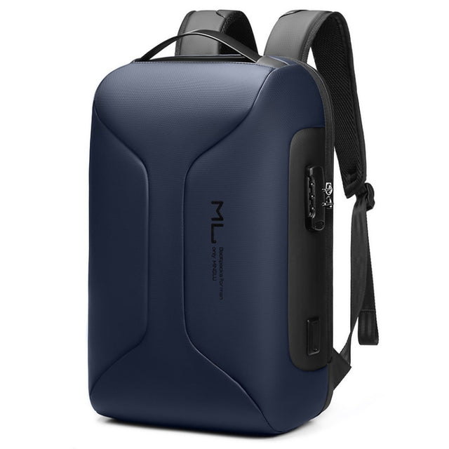Business Large Capacity Travel Bag Multifunctional Water-resistant Laptop Backpack With USB Port(Blue)