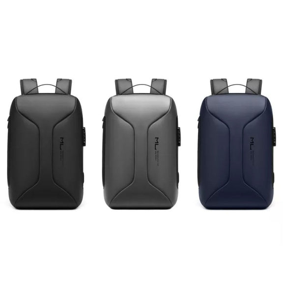 Business Large Capacity Travel Bag Multifunctional Water-resistant Laptop Backpack With USB Port(Light Grey)