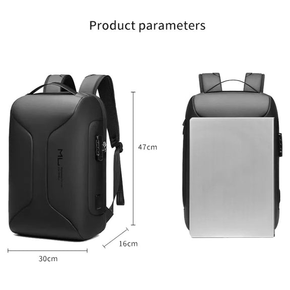 Business Large Capacity Travel Bag Multifunctional Water-resistant Laptop Backpack With USB Port(Blue)