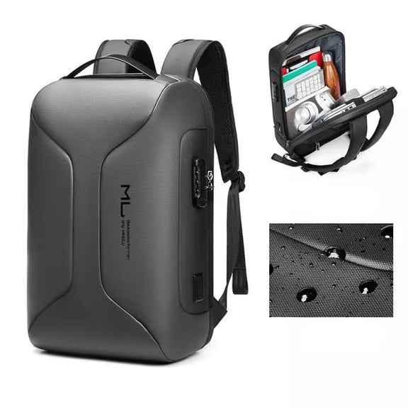 Business Large Capacity Travel Bag Multifunctional Water-resistant Laptop Backpack With USB Port(Blue)