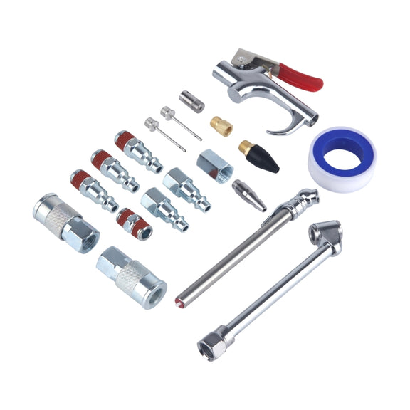 20 In 1 Air Compressor Kit 1/4 Inch NPT Air Tool Kit With 7.5m Coil Nylon Hose