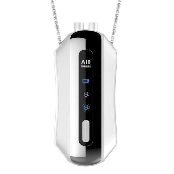 Portable Negative Ion Air Purifier Home Hanging Neck Purifier, Style: Chain Style (White)