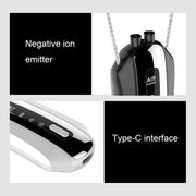 Portable Negative Ion Air Purifier Home Hanging Neck Purifier, Style: Chain Style (White)