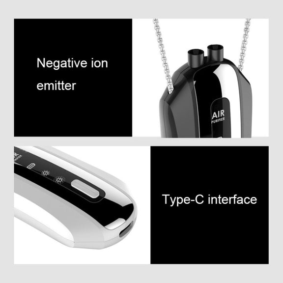 Portable Negative Ion Air Purifier Home Hanging Neck Purifier, Style: Chain Style (White)