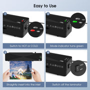 9 Inch A4 Hot Cold Laminator Machine Book Documents Laminator, Size: Only Machine(220V UK Plug)