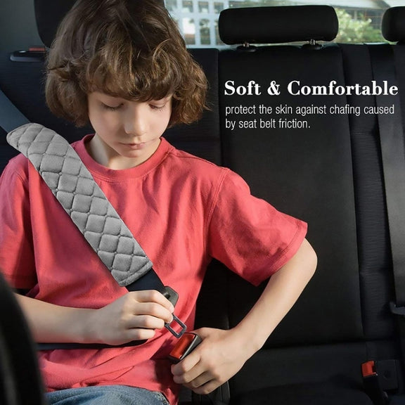 Car Seat Belt Protector Soft Extended Shoulder Pads, Color: Grey