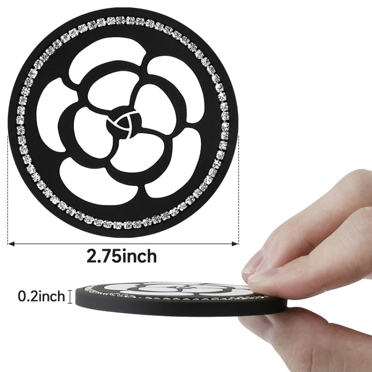 Car Water Cup Anti-skid Mat Door Slot Interior Modification Mat With diamond(Big Camellia) - Car Drink Holders by PMC TechLife | Online Shopping South Africa | PMC TechLife