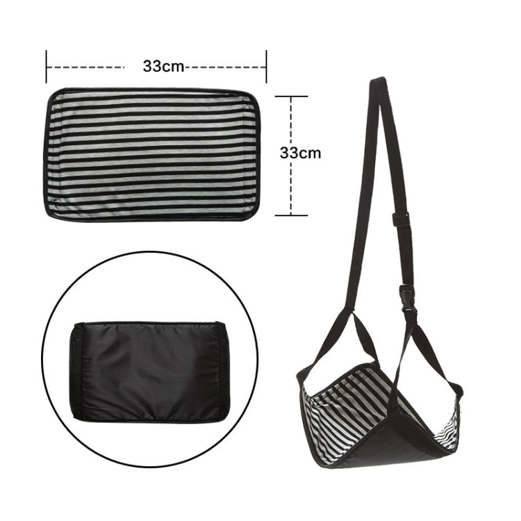 Travel Foot Rest Hammock Office Leisure Pedal, Color: Black White Stripe All-in-one