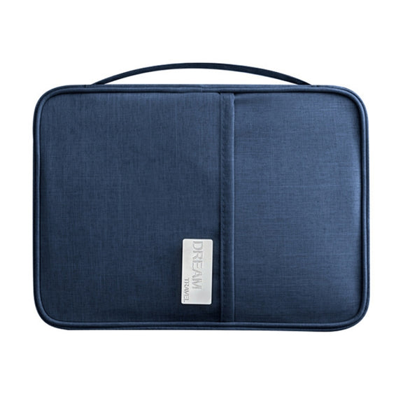 Travel Water-resistant Dustproof Portable Passport Document Bag, Color: Navy Blue Large
