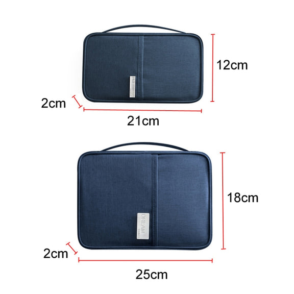 Travel Water-resistant Dustproof Portable Passport Document Bag, Color: Black Small