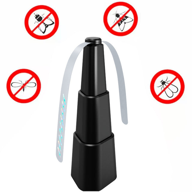Telescopic Fan Blade Fly Repellent Indoor and Outdoor Multifunctional Automatic Fly Trap, Style: Battery Model