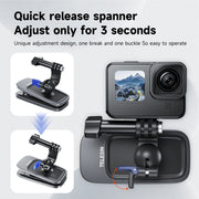 TELESIN 360 Degree Rotation Backpack Clip Clamp Mount For Action Camera
