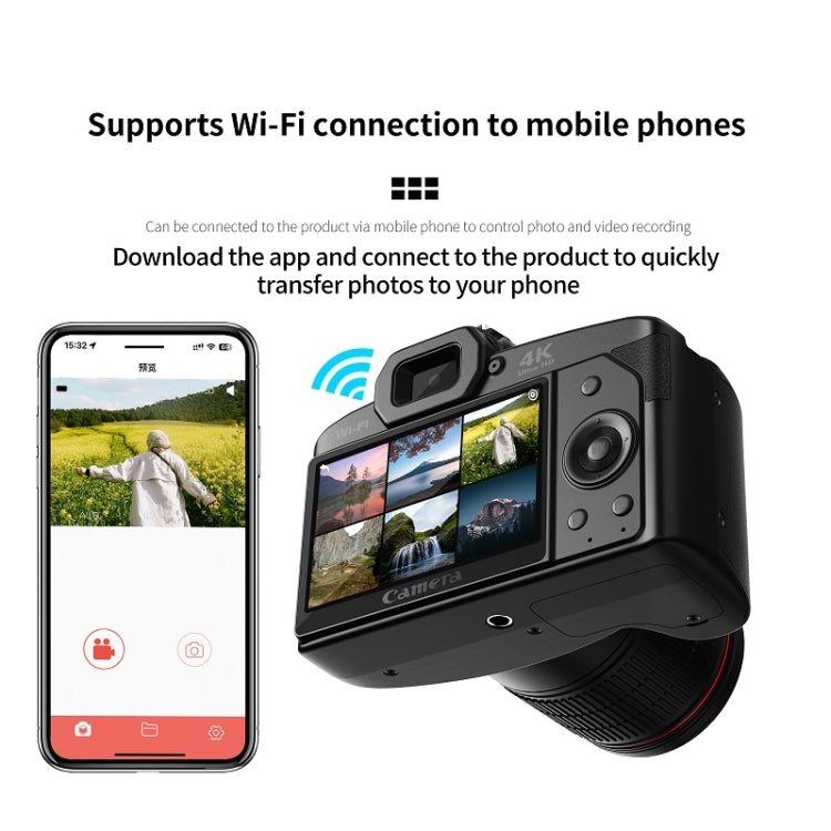 Dual-camera Night Vision 64 Million Pixel High-definition WIFI Digital Camera Standard+Fill Light - Video Cameras by PMC TechLife | Online Shopping South Africa | PMC TechLife