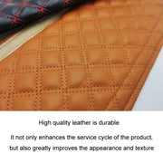 Rhombus Leather Seat Belt Shoulder Protector Pads, Color: Light Brown