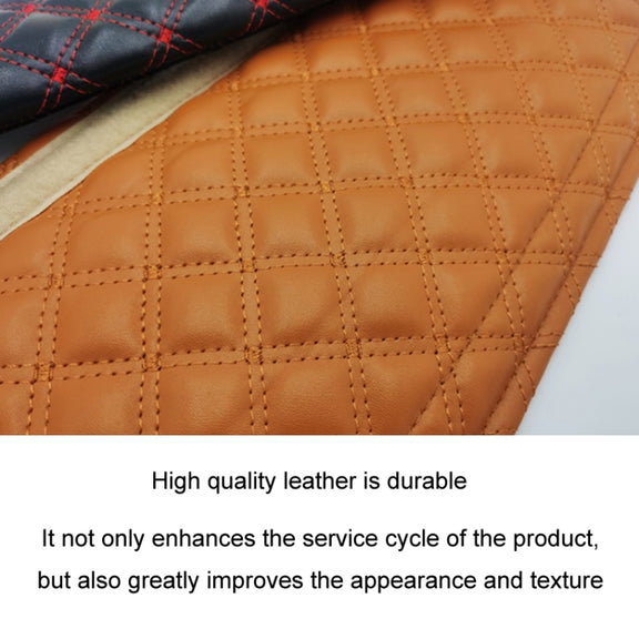 Rhombus Leather Seat Belt Shoulder Protector Pads, Color: Light Brown