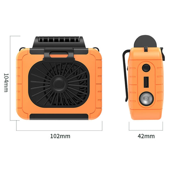 Outdoor Waist-Mounted Lighting Fan Multifunctional Bracket Hanging Neck Fan(Blue)