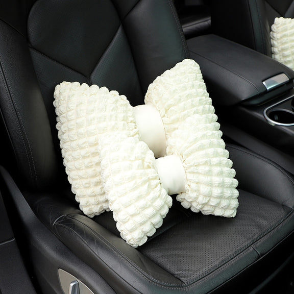 Car Seat Breathable And Comfortable Puff Pillow Upholstery, Color: Lumbar Pillow Beige
