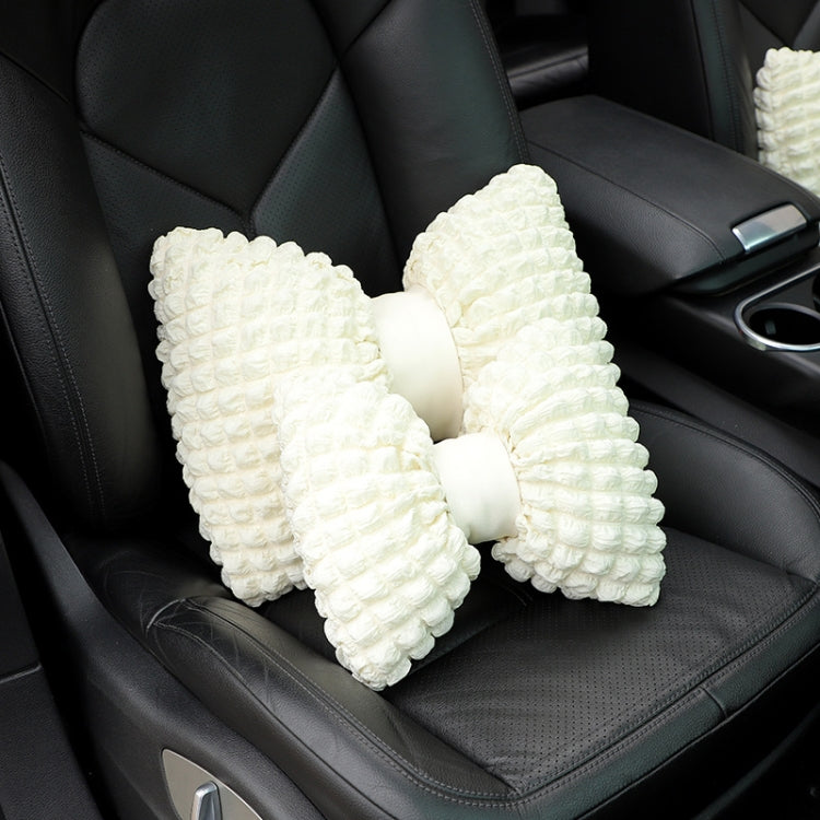 Car Seat Breathable And Comfortable Puff Pillow Upholstery, Color: Lumbar Pillow Beige