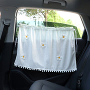 Car Sun Protection Blackout Curtain Cartoon Sunshade Curtain, Pattern: Green Blue Red Flower
