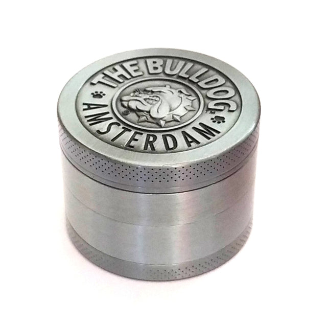 50mm  Bulldog Grinder Tobacco Herb Zinc Alloy Grinders, Spec: 4 -layer Ancient Silver