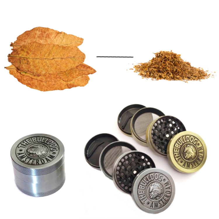 50mm  Bulldog Grinder Tobacco Herb Zinc Alloy Grinders, Spec: 3-layer Ancient Silver - Cigarette Box & Ashtrays by PMC TechLife | Online Shopping South Africa | PMC TechLife
