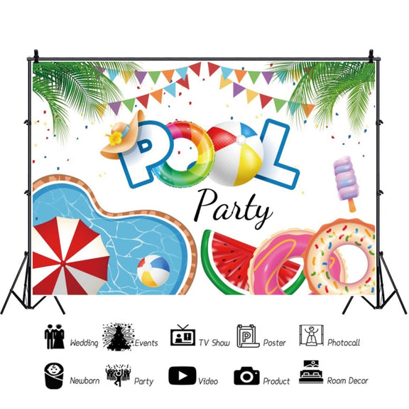 80x120cm Summer Pool Party Decoration Backdrop Swimming Ring Photography Background Cloth(11418487)