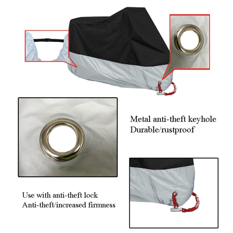 190T Motorcycle Rain Covers Dustproof Rain UV Resistant Dust Prevention Covers, Size: XL(Black and Silver) - free shipping - PMC TechLife - Order now!