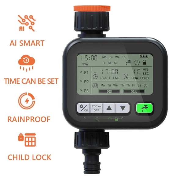 Gardening Timer Automatic Watering Device Garden Balcony Watering Device Intelligent Irrigation System Controller(Black)