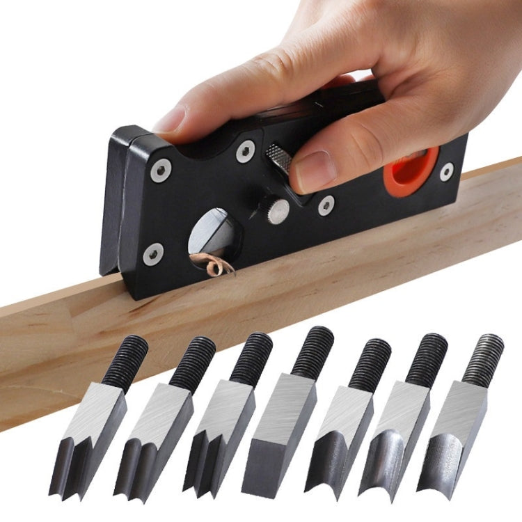 Woodworking Multi-Angle Chamfering Adjustable Depth Hand Planer, Color: Black + 6 Blades - free shipping - PMC Jewellery - Order now!