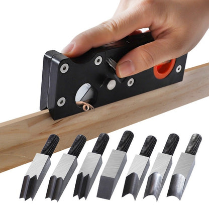 Woodworking Multi-Angle Chamfering Adjustable Depth Hand Planer, Color: Black + 6 Blades - free shipping - PMC Jewellery - Order now!