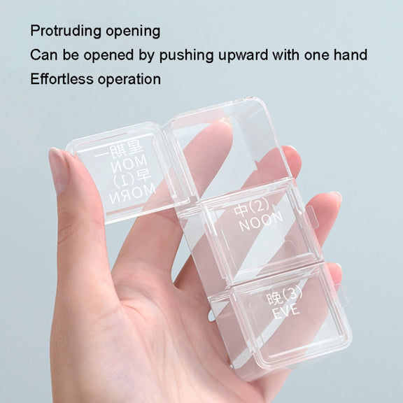 24 Grid Large Capacity Sealing Pills Case 3 Times A Day 7 Day Medicine Organizer Box(Blue)