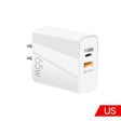 A502 65W USB-C/Type-C+USB Dual Port GaN Charger QC3.0 Laptop Universal Charger US Plug White - free shipping - PMC TechLife - Order now!