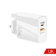 A502 65W USB-C/Type-C+USB Dual Port GaN Charger QC3.0 Laptop Universal Charger UK Plug White - free shipping - PMC TechLife - Order now!
