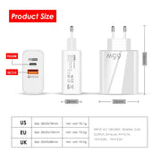 A502 65W USB-C/Type-C+USB Dual Port GaN Charger QC3.0 Laptop Universal Charger US Plug White