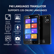 P40 Multi-country Smart Translator Simultaneous Interpretation Photo Offline Translation Recording to Translation(Black)