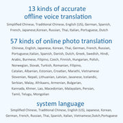 F6 Translation Machine 139 Languages Interpreted Online Translation 14 Camera Translator Recording Contemporary Interpretation(Black)