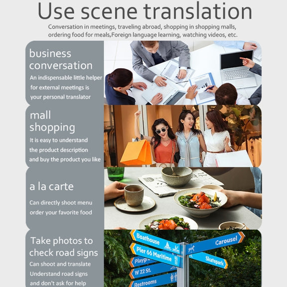 F6 Translation Machine 139 Languages Interpreted Online Translation 14 Camera Translator Recording Contemporary Interpretation(Black)