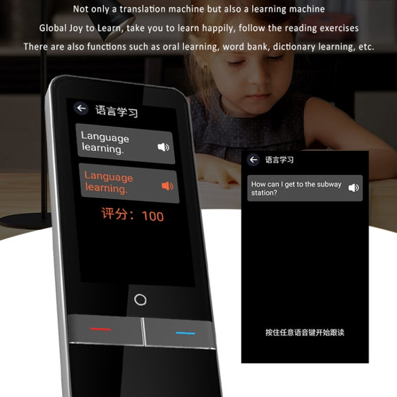 F6 Translation Machine 139 Languages Interpreted Online Translation 14 Camera Translator Recording Contemporary Interpretation(Black)
