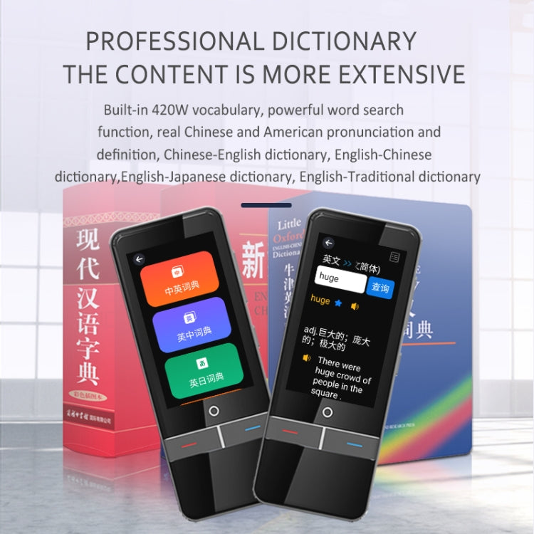 F6 Translation Machine 139 Languages Interpreted Online Translation 14 Camera Translator Recording Contemporary Interpretation(Black)