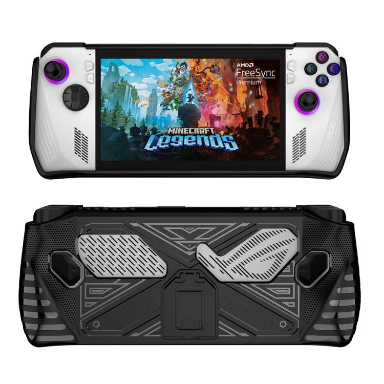 For Asus ROG Ally Game Console TPU Soft Cover With Holder Bracket(Black) - Accessories by PMC Jewellery | Online Shopping South Africa | PMC Jewellery