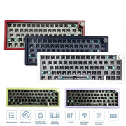 67 Keys Three-mode Customized DIY With Knob Mechanical Keyboard Kit Supports Hot Plug RGB Backlight, Color: Claret